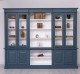 Bookcase with 4 doors, 1 BAS shelf + 4 glass doors, 3 open SUP shelves, Diectoire Collection