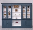 Bookcase with 4 doors, 1 BAS shelf + 4 glass doors, 3 open SUP shelves, Diectoire Collection