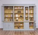 Bookcase with 4 doors, 1 BAS shelf + 4 glass doors, 3 open SUP shelves, Diectoire Collection