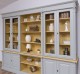 Bookcase with 4 doors, 1 BAS shelf + 4 glass doors, 3 open SUP shelves, Diectoire Collection