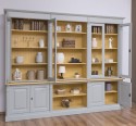 Bookcase with 4 doors, 1 BAS shelf + 4 glass doors, 3 open SUP shelves, Diectoire Collection