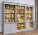 Bookcase with 4 doors, 1 BAS shelf + 4 glass doors, 3 open SUP shelves, Diectoire Collection