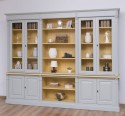 Bookcase with 4 doors, 1 BAS shelf + 4 glass doors, 3 open SUP shelves, Diectoire Collection