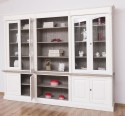 Bookcase with 4 doors, 1 BAS shelf + 4 glass doors, 3 open SUP shelves, Diectoire Collection