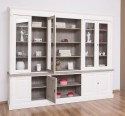 Bookcase with 4 doors, 1 BAS shelf + 4 glass doors, 3 open SUP shelves, Diectoire Collection