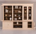 Bookcase with 4 doors, 1 BAS shelf + 4 glass doors, 3 open SUP shelves, Diectoire Collection