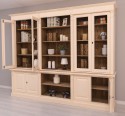 Bookcase with 4 doors, 1 BAS shelf + 4 glass doors, 3 open SUP shelves, Diectoire Collection