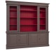 Large bookcase with 4 BAS doors + 2 glass doors, SUP open shelf, Directoire Collection