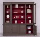 Large bookcase with 4 BAS doors + 2 glass doors, SUP open shelf, Directoire Collection