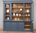 Large bookcase with 4 BAS doors + 2 glass doors, SUP open shelf, Directoire Collection