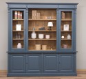 Large bookcase with 4 BAS doors + 2 glass doors, SUP open shelf, Directoire Collection