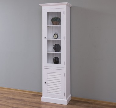 Narrow display case, 1 door + 1 glass door, Shutter Collection