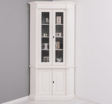 Corner display case, 2 BAS doors + 2 SUP glass doors, Directoire Collection