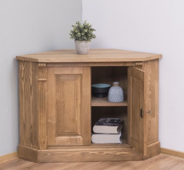 Corner sideboard, 2 doors, oak top, BAS, Directoire Collection