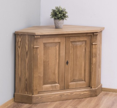 Corner sideboard, 2 doors, oak top, BAS, Directoire Collection