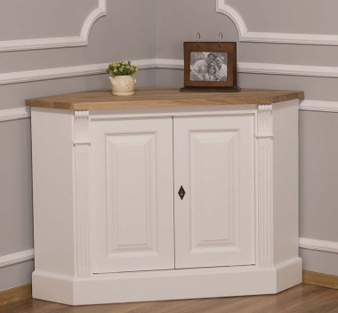 Corner sideboard, 2 doors, oak top, BAS, Directoire Collection