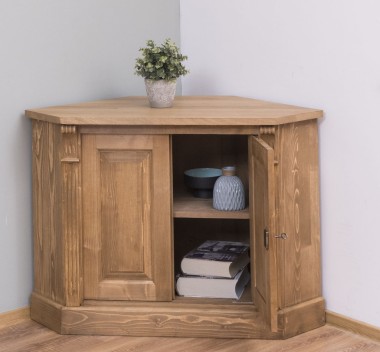 Corner sideboard, 2 doors, oak top, BAS, Directoire Collection