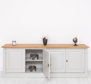 Large 4-door sideboard, oak top, BAS, Diectoire Collection