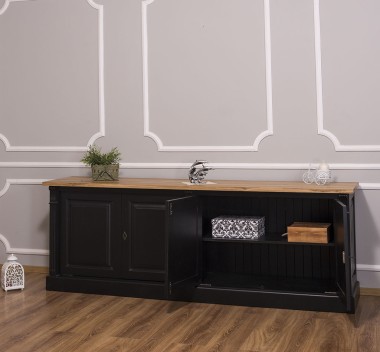 Large 4-door sideboard, oak top, BAS, Diectoire Collection