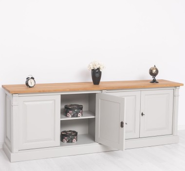 Large 4-door sideboard, oak top, BAS, Diectoire Collection