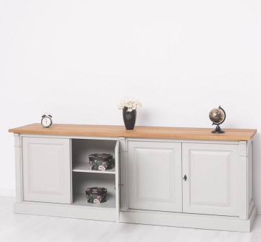 Large 4-door sideboard, oak top, BAS, Diectoire Collection