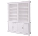 Large bookcase with ornaments, 4 doors and open space, BAS + SUP