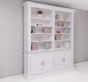 Large bookcase with ornaments, 4 doors and open space, BAS + SUP