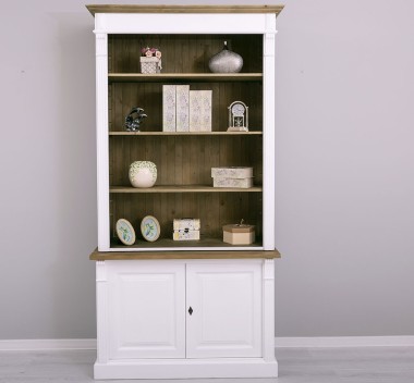 2-door BAS Bookcase + SUP open display case, Directoire Collection