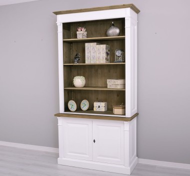 2-door BAS Bookcase + SUP open display case, Directoire Collection