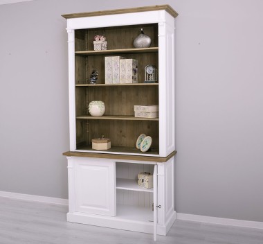 2-door BAS Bookcase + SUP open display case, Directoire Collection