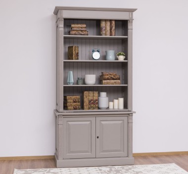 2-door BAS Bookcase + SUP open display case, Directoire Collection