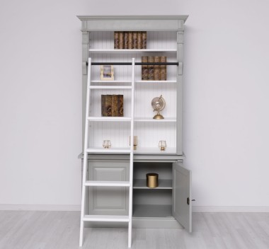 2-door BAS Bookcase + SUP open display case, Directoire Collection