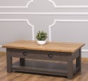 Coffee table with 2 drawers 120x65x45cm, oak top