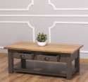 Coffee table with 2 drawers 120x65x45cm, oak top