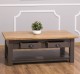 Coffee table with 2 drawers 120x65x45cm, oak top