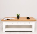 Coffee table with 2 drawers 120x65x45cm, oak top