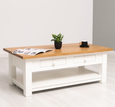 Coffee table with 2 drawers 120x65x45cm, oak top