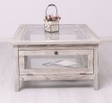 Coffee table with glass, 4 glass doors 120cm