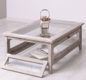 Coffee table with glass, 4 glass doors 120cm