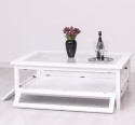 Coffee table with glass, 4 glass doors 120cm