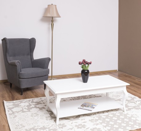 Coffee table with curved legs and 1 shelf