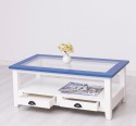 Square coffee table with glass