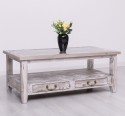 Square coffee table with glass