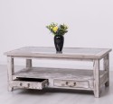 Square coffee table with glass