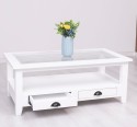 Square coffee table with glass