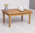 Coffee table with turned legs, top oak