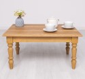 Coffee table with turned legs, top oak