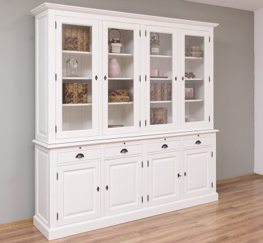 Buffet cabinet with eight doors and four drawers, 227 x 50 x 225 cm, MDF