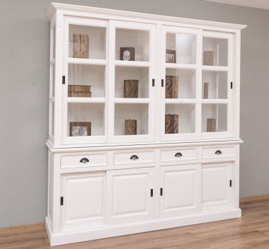 Buffet cabinet with eight sliding doors and four drawers, 220 x 51 x 220 cm, MDF