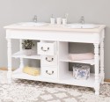 Bathroom cabinet for 2 sinks with 3 drawers, turned legs - sinks are not included in the price